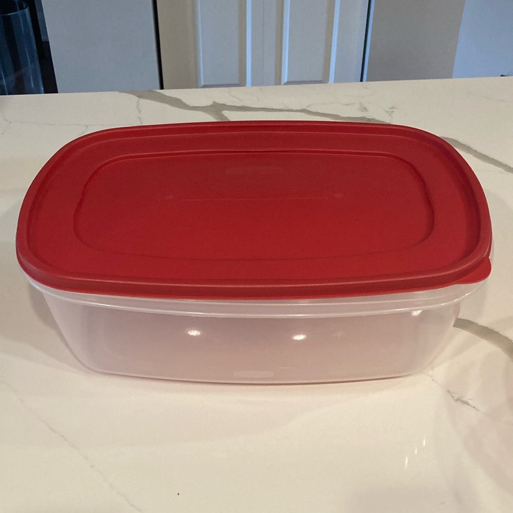 Rubbermaid Red and Clear Storage Box